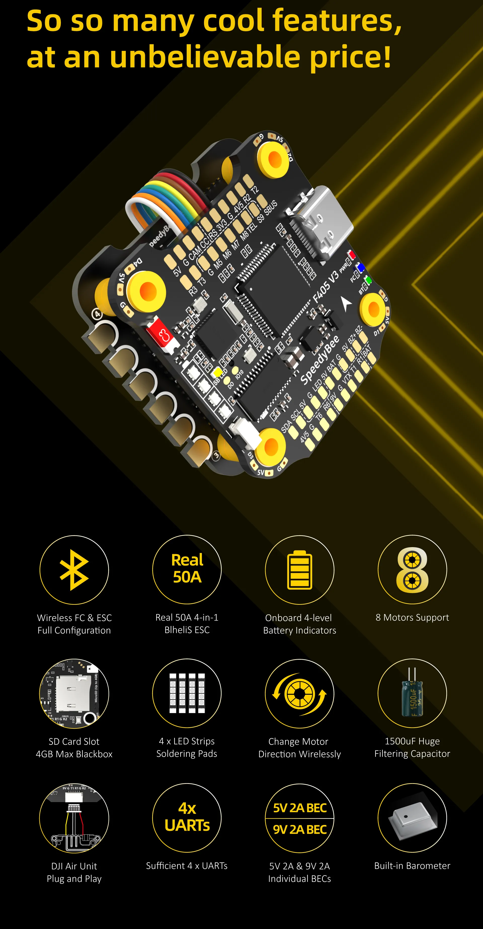 FPV Flytower F405 V3 50A Stack(图13)